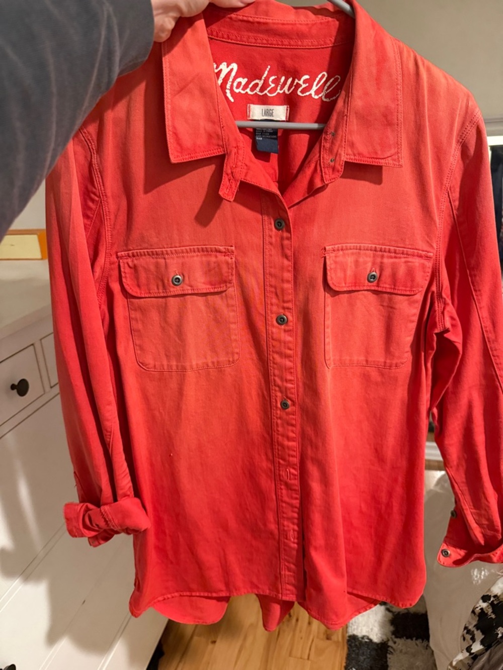 Madewell Red Button Front Shirt